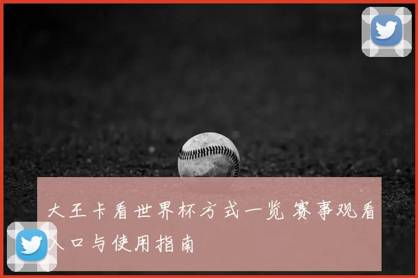大王卡看世界杯方式一览 赛事观看入口与使用指南